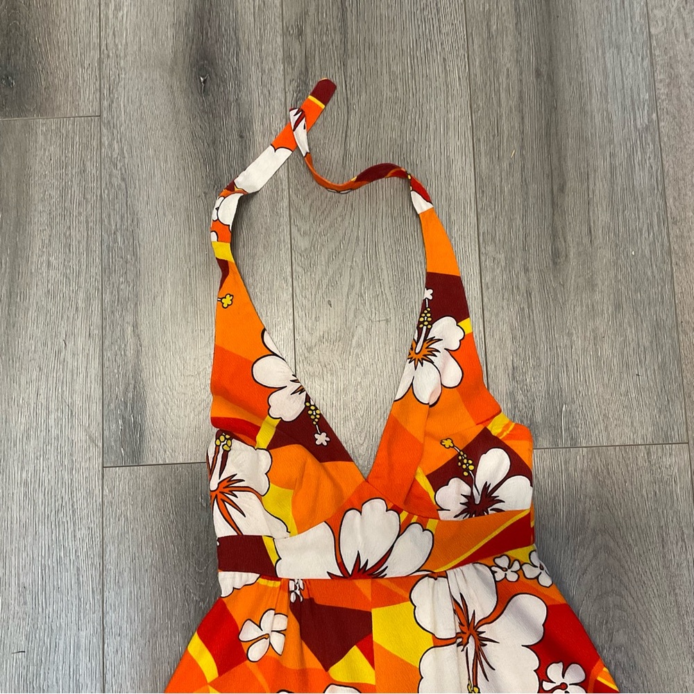 Hukilau Vintage Hawaiian Maxi Halter Dress. Sz 6. - Picture 3 of 10